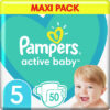 Pampers Πάνες με Αυτοκόλλητο Active Baby Maxi No. 5 για 11-16kg 50τμχ