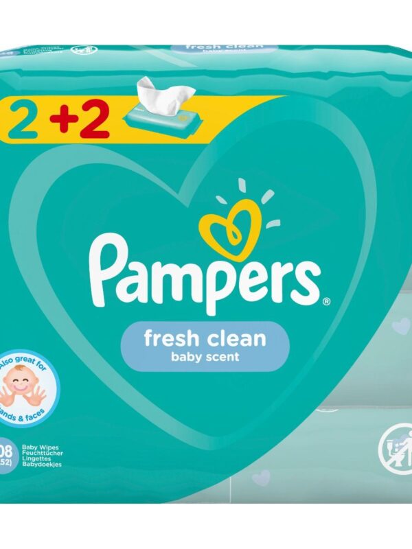 Μωρομάντηλα Pampers Fresh Clean 208τεμ (4×52τεμ) 2+2 ΔΩΡΟ